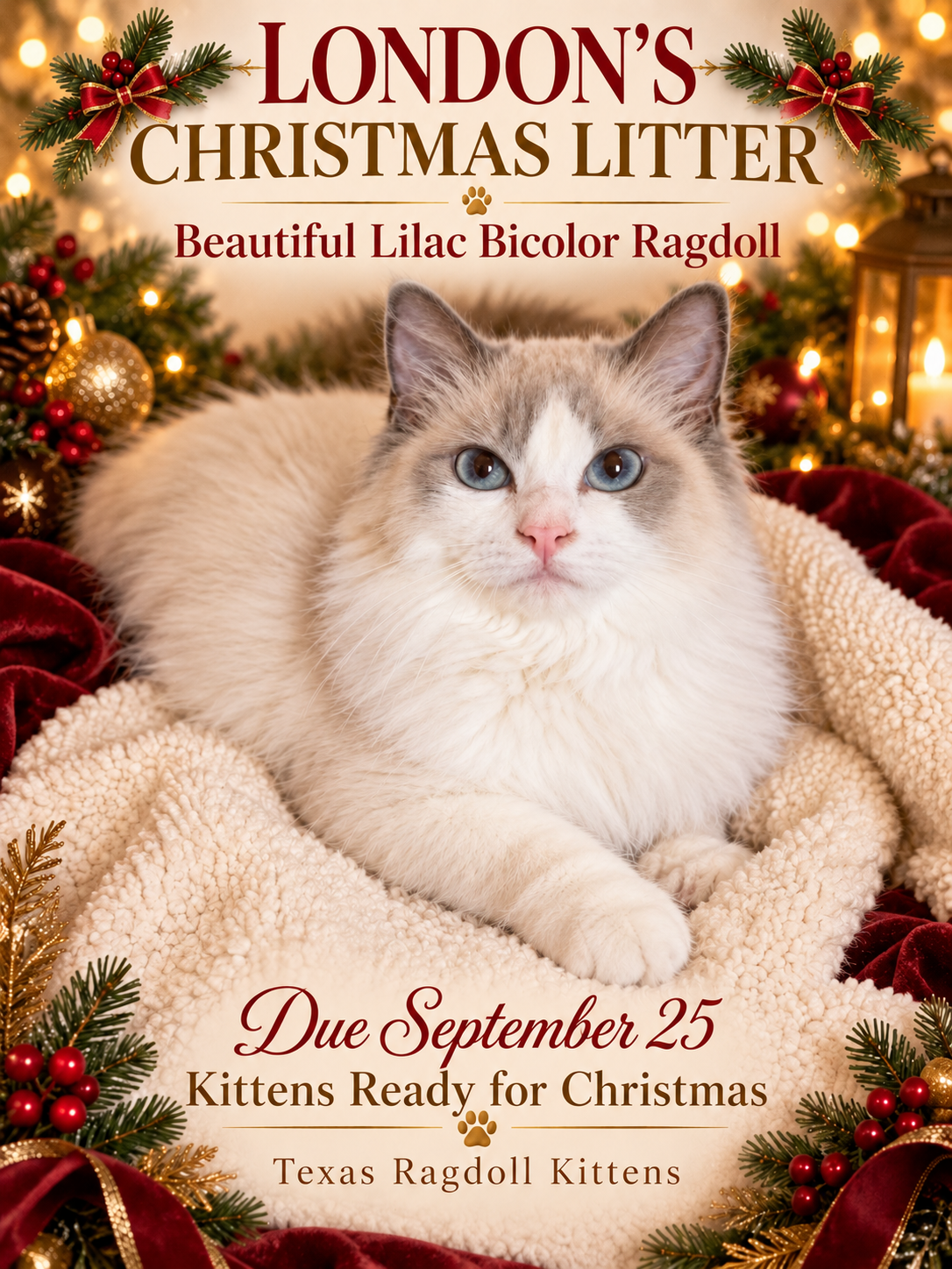 Reserve a Christmas Ragdoll Kitten | $200 Waitlist Deposit