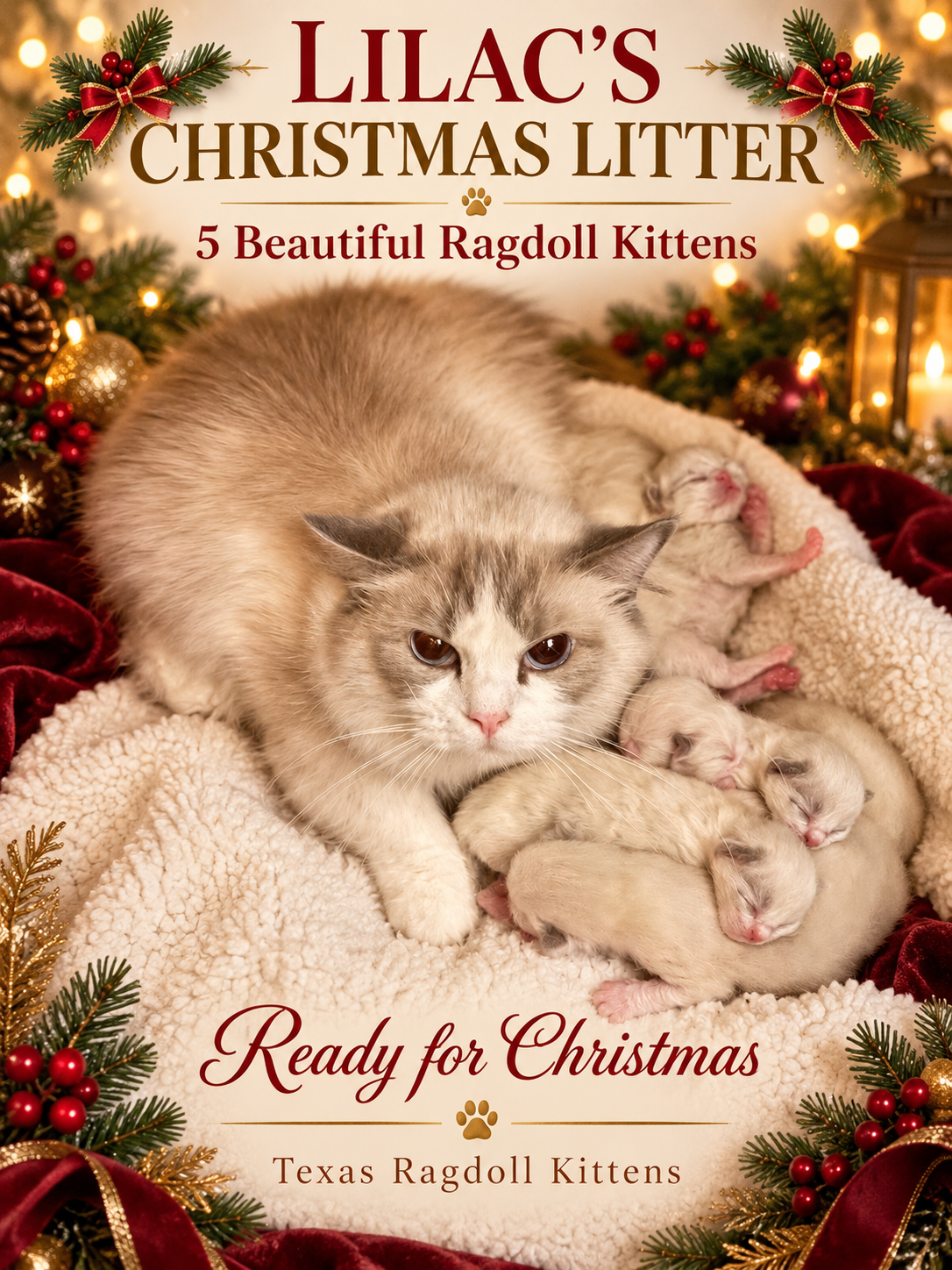 Reserve a Christmas Ragdoll Kitten | $200 Waitlist Deposit