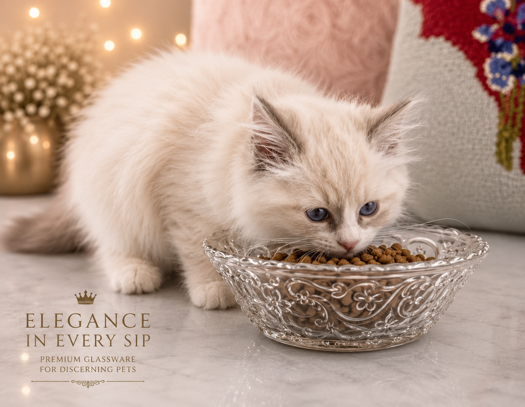 Floral Etched Crystal Glass Bowl — Elegance in Every Sip