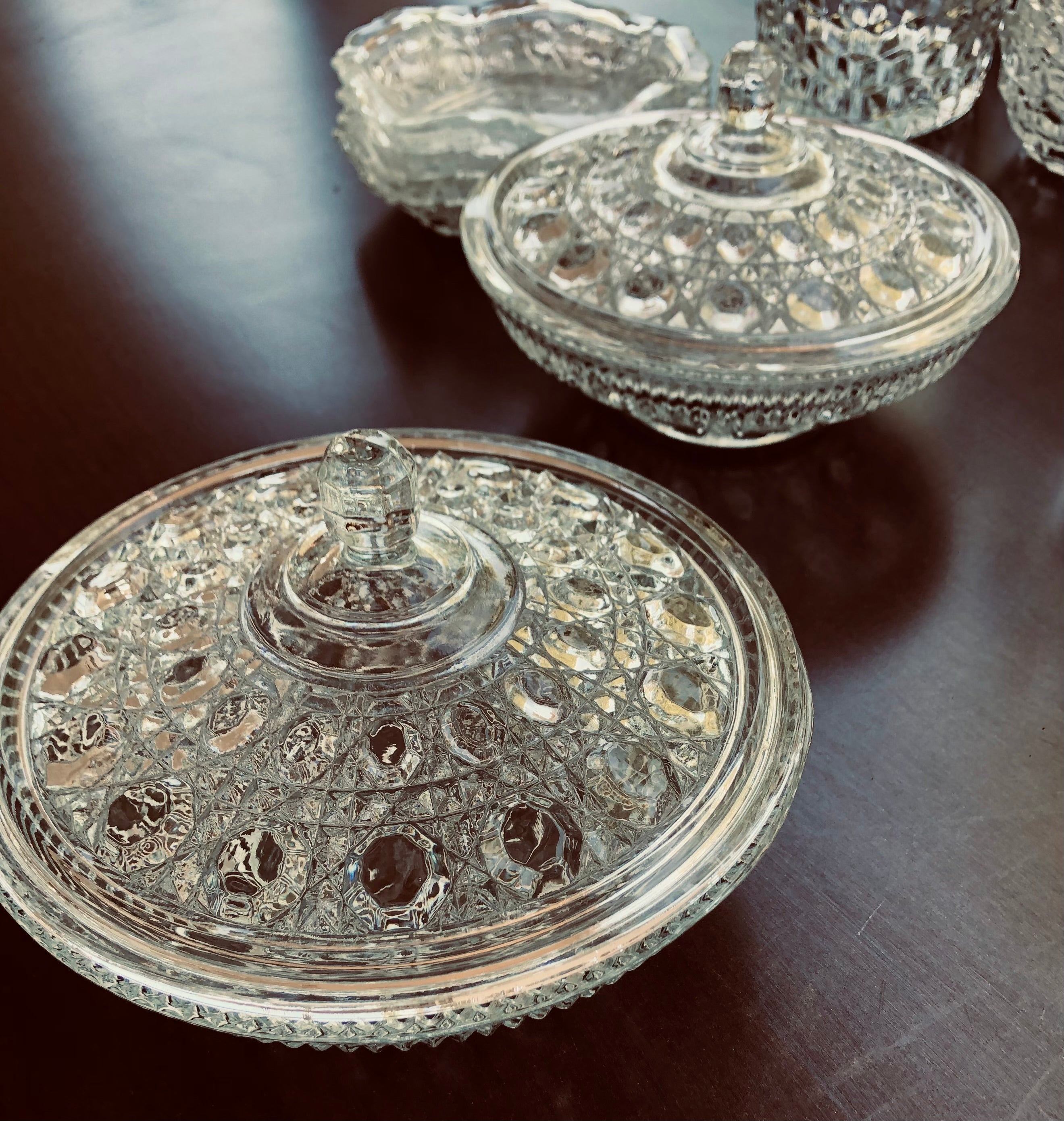 Vintage Indiana-Glass Covered Dish