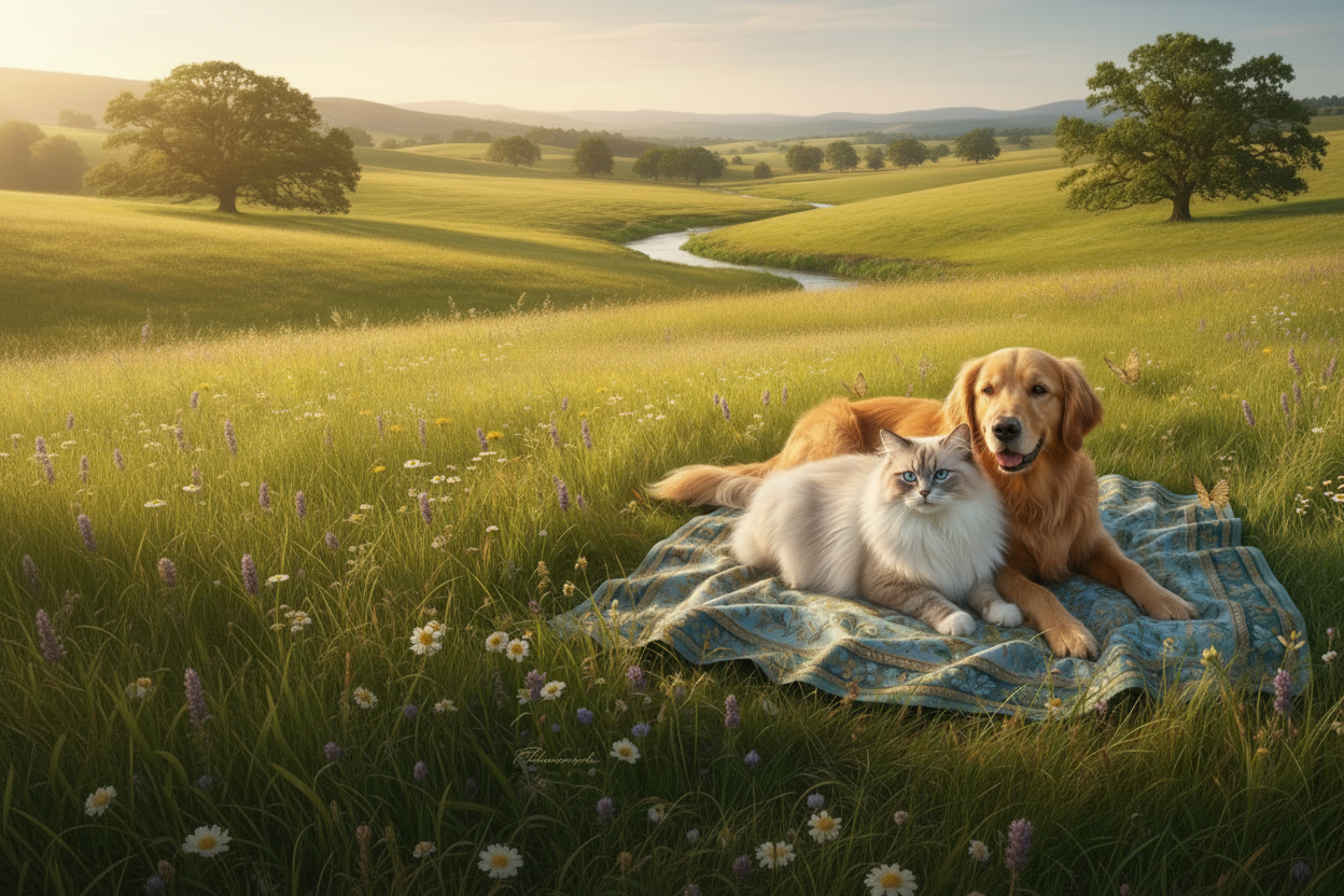 Cat and dog middle-right